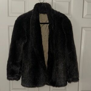 Vintage Regina Glenara Elegant Black Faux Fur Jacket